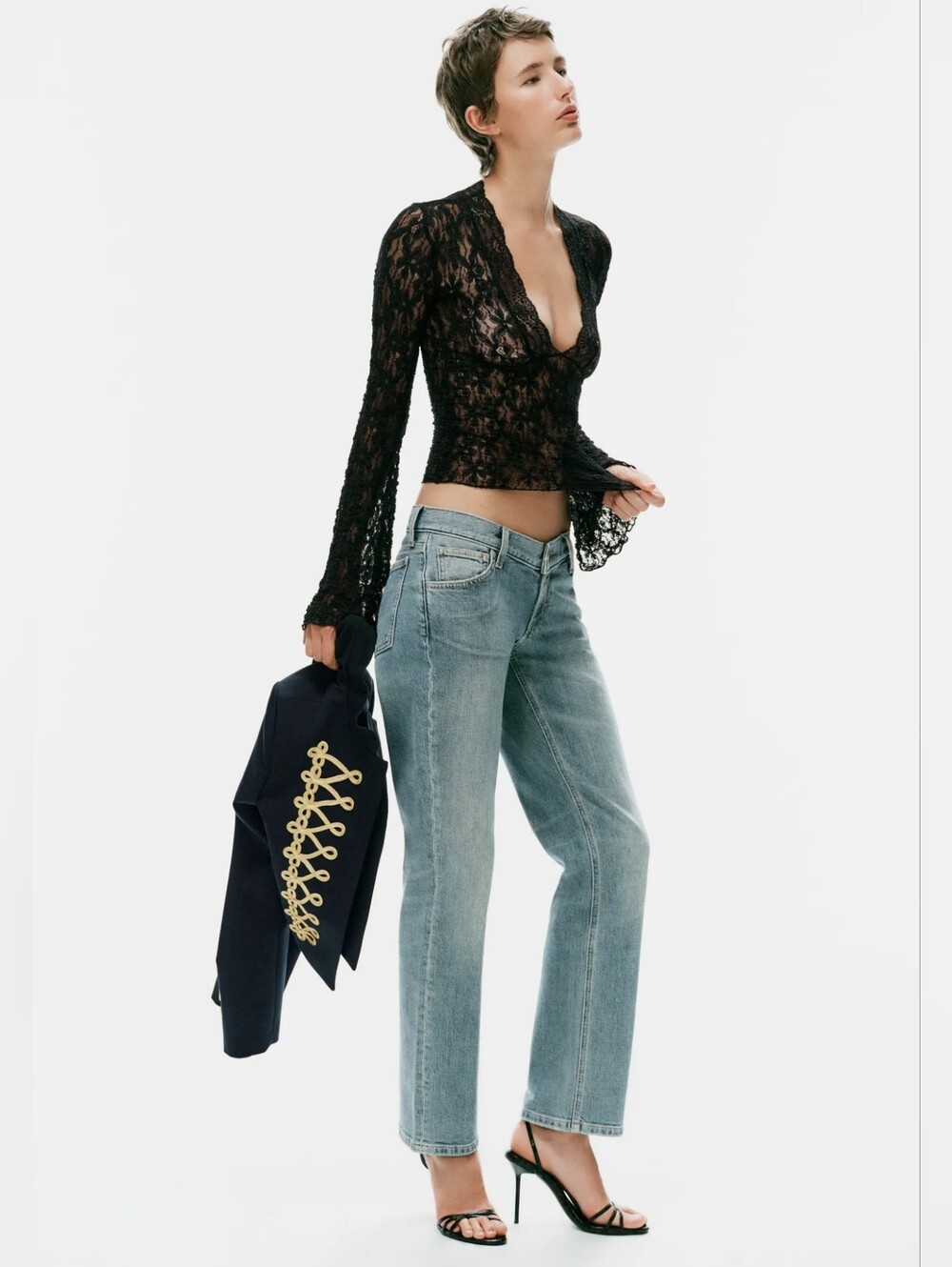 ZARA LACE BELL SLEEVE TOP - Picture 2 of 6